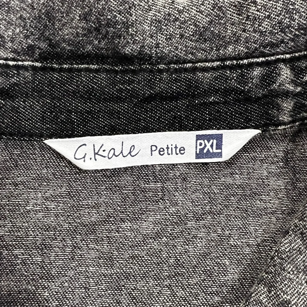 NWT G. Kale Women PXL Faded Black Denim Button-Down Jumpsuit 100% Cotton Pockets